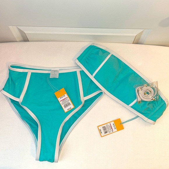 Kona Sol Other - NWT Kona Sol Women’s Bikini Teal & White
